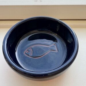 Blue terra-cotta fish trivet bowl planter Fish Bowl